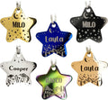 Personalized Dog Tag with 5 Lines of Custom Deep Engraved Durable Stainless Steel Pet ID Name Tag Designer Small Size Star