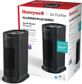 Honeywell HPA060 HEPA Tower Air Purifier, Airborne Allergen Reducer for Small Rooms (75 sq ft), Black - Wildlfire/Smoke, Pollen, Pet Dander, and Dust Air Purifier