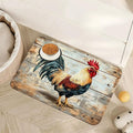Rooster Dog Food Mat for Floors,Vintage Wood Panel Absorbent Quick-Dry Pet Feeding Mat,Cat Dog Bowl Mats for Food and Water,Non-Slip Pet Accessories Supplies 16"x24"