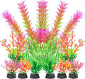 AQUANEAT Artificial Fish Tank Plants, Aquarium Decorations, Pink Plastic Accessories, 10pcs