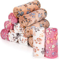 Tegeme 12 Pcs Pet Blankets Soft Fluffy Fleece Dog Cat Warm Paw Print Pattern Blankets Flannel Throw for Pets Dog Puppy Cat(23 x 16 Inch,Pink,Beige,Camel)
