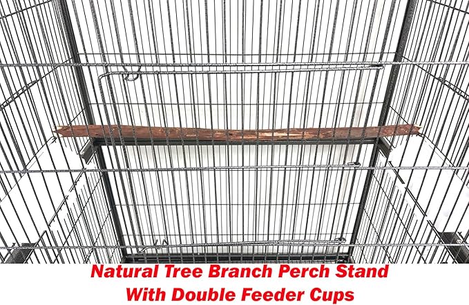 Extra Large Wrought Iron Breeding Flights Canary Parakeet Cockatiel Lovebird Finches Parrot Home Cage Double Large Front Doors 4 Side Doors Bottom Storage Shelf On Lockable Wheels