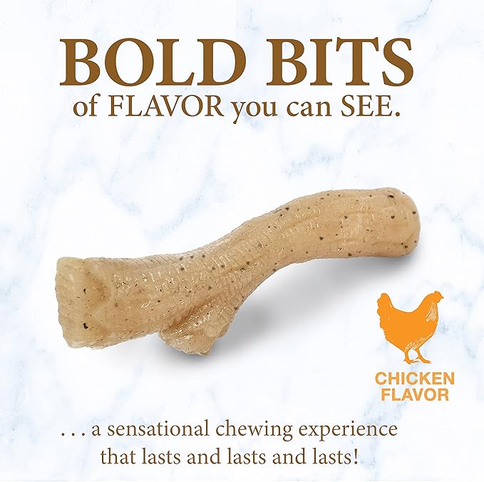 Nylabone Gourmet Style Stick Strong Chew Toy for Puppies, Soothing Puppy Teething Toys, Puppy Enrichment, Chicken Flavor, Medium - Up to 35 lbs., 1 Count