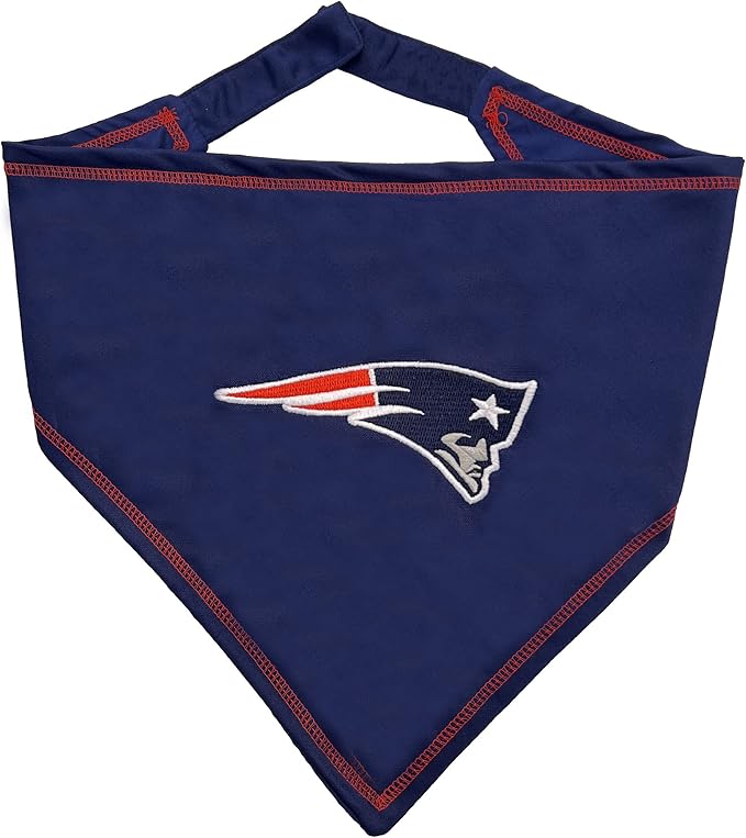 Pets First NFL New England Patriots TIE Bandana, Large/X-Large. Dog Bandana Scarf Bib for Pet Cat Dog. The Ultimate Game-Day, Party Bandana (NEP-3550-L-XL)