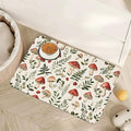Red Mushroom Pet Feeding Mat,Fern Herb Berries Absorbent Quick-Dry Cat Dog Food and Water Bowl Mats,Non-Slip Rubber Backing Mat,Cat Dog Accessories Supplies 12"x20"