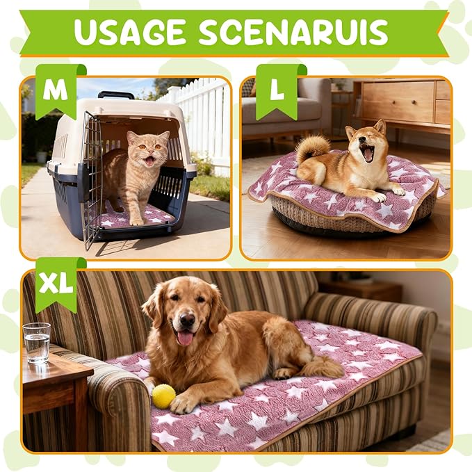 6 Pcs Dog Blanket Super Soft Pet Puppy Blankets Calming Blanket for Small, Medium Dogs Warm Sleep Mat Flannel Blanket for Dogs Puppy Cat (24"×16")