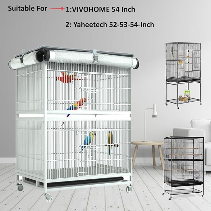 Universal Large Bird Cage Cover - 600D Cage Covers for Night, Good Night Bird Cage Cover for Large Birdcage -L31″xW20″xH51″