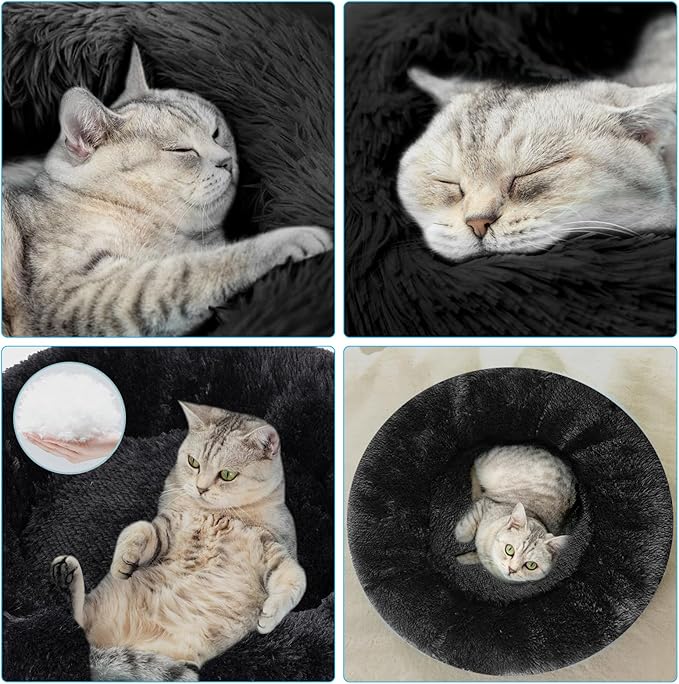 Cat Beds for Indoor Cats,15.7 Inch Small Cats Beds, Washable-Round Pet Bed for Puppy and Kitten with Slip-Resistant Bottom
