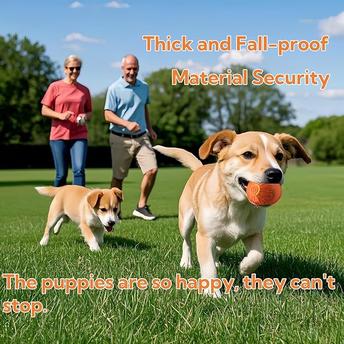 Interactive Dog Toys Dog Balls,Durable Motion Activated Automatic Rolling Ball Toys for/Small/Medium Dogs(Orange)
