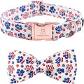Lionheart Glory American Flag Dog Collar - 4th of July Collar with Adjustable Bow for Large Dogs