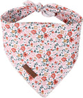 Summer Dog Bandana, UP URARA PUP Orange Bandana for Small Large Dogs, Cotton Handkerchief Cute Little Flower Puppy Triangle Bid Scarf for Boy Girl Dogs