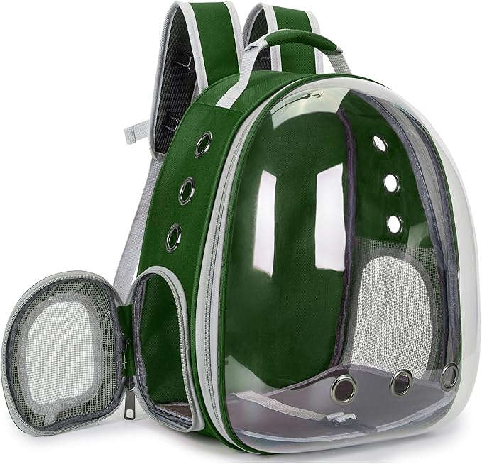 Cat Bubble Backpack Carrier for Small Medium Dogs Cats Carrying Bag, Airline Approved Pet Travel Carrying Bag Dog Hiking Walking Outdoor Backpack (Dark Green)