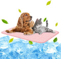 NWK Pet Cooling Mat - Ice Silk Cooling Mat for Dogs & Cats Portable & Washable Pet Cooling Blanket, Car Seats, Beds for Summer (1, Pink Cat, 39‘’ X 27‘’ X 0.3'')