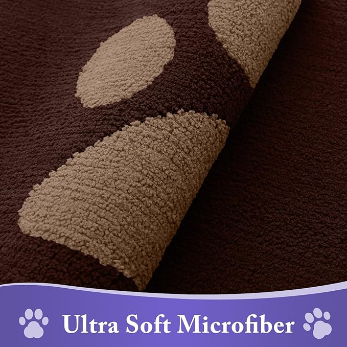 Buganda Dog Door Mat for Muddy Paws, Absorbent Dirt Trapper Non Slip Indoor Doormats, Washable Low-Profile Mat for Mud Dogs, Entryway Carpet for Inside Floor (48x30 Inches, Brown)