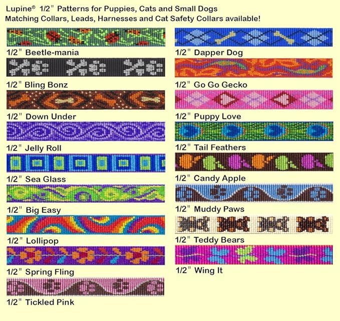 LupinePet Originals 1/2" Dapper Dog Cat Safety Collar , 8-12"