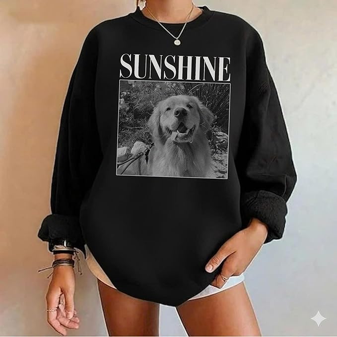 Custom Pet Sweatshirts with Photo and Name, Personalized Dog Sweatshirt, Gifts for Dog Mom, Dad