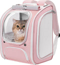 Pecute Cat Backpack Carrier, Large Space Cat Bubble Backpack, Breathable Cat Carrier, Shaded Dog Backpack Carrier, Ergonomic 3D Design for Travel, Hiking, Walk, Suitable for Shopping, Car, Vet, Pink