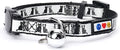 Pawtitas Glow in The Dark Cat Collar with Breakaway Safety Buckle & Bell Adjustable Kitten Collar, Black