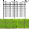 8 Panels Decorative Garden Fence with Gate, 48 in(H) X 21 ft(L) No Dig Dog Fence Animal Barrier Outdoor for Yard, Rustproof Metal Garden Edging and Borders, Temporary Fencing Stakes