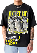 H-DEWALL Custom Shirts Custom Bootleg Rap Shirt for Him Custom Face Shirt with Photo Pet Custom Tees Gift for Dog Cat Lover