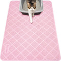 Cat Litter Mat Litter Trapping Mat, 35" x 23" Premium Durable PVC Grid Mesh with Scatter Control, Non-slip, Less Waste Cat Litter Box Mat, Pink