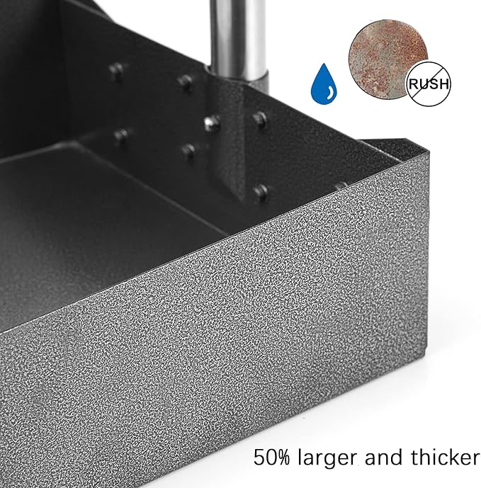 Pooper Scooper, Metal Aluminum Tray and Spade Poop Scoop Set with Adjustable Stainless Steel Long Handle, Pet Waste Removal Heavy Duty Poop Scooper (Tray&Spade, Medium)