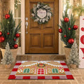 Tinideya 2 Pcs Door Mat Welcome Non Slip Coir Mats Floor Layering Doormats Seasonal for Front Porch Entryway Decor(Gingerbread House)