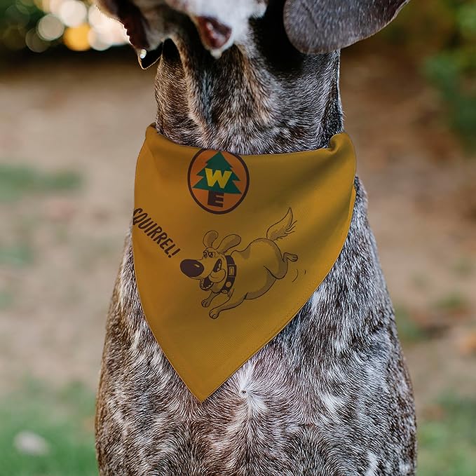 Disney Pet Bandana Up Dug Squirrel Pose and Wilderness Explorer Badge Orange Slip On Collar Bandana Only