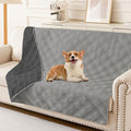 hyha Waterproof Dog Blanket, Reversible Pet Bed Blanket, Soft Sofa Couch Cover for Dogs Washable, Waterproof Pet Couch Covers for Sofa Puppy Cats Furniture Protector(52"x82", Grey/Dark Grey)