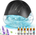 Water Based Air Purifier for Home with Essential Oil Diffuser and Humidifier Function, Rainbow Air Washer with LED Night Light, Freshener for Smoke and Pet Odors, Includes 6x10ml Essential Oils