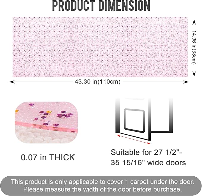 Uross Carpet Protector for Pets - Random Color Cat Carpet Protector for Doorway, Anti Scratch Under Door Cat Protector Mat, Easy to Cut Plastic Scratch Stopper Guard Carpet 3.6FT