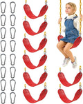 Sunnyglade 8PCS Swings Seats Heavy Duty with 66" Chain, Playground Swing Set Accessories Replacement with Snap Hooks, Support 250lb (8, Red)