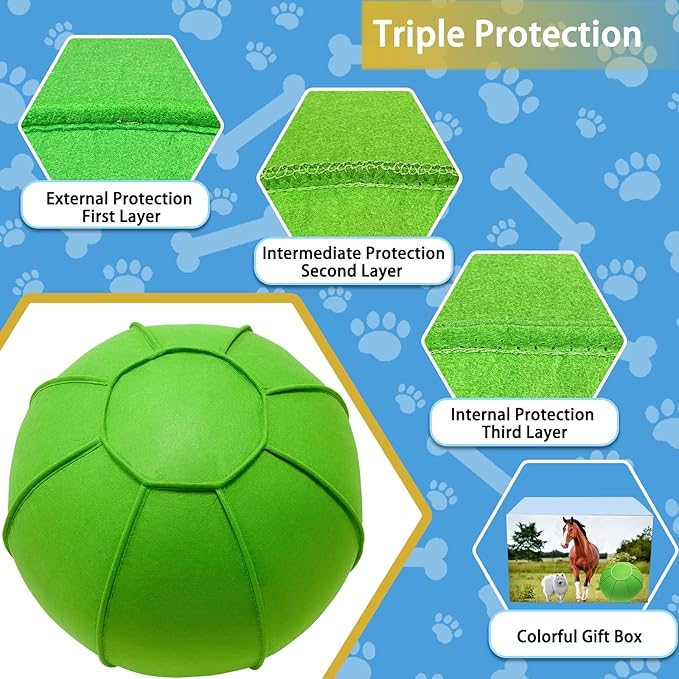 Herding Ball for Dogs, Dual Layered Herding Dog Ball Set for Australian Shepherd, Cattle, Collie, for Dog, Agility Equipment- Free Training Book (Green, 25 inch)