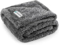 PetAmi Dog Blanket for Small Medium Dogs Grey, Fluffy Soft Puppy Blanket, Sherpa Fleece Cat Blanket for Kitten Doggie, Calming Pet Blanket Throw for Couch Sofa Bed Washable, Medium 29x40