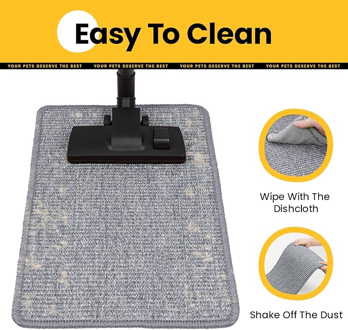Cat Scratcher Mat,Natural Sisal Cat Scratch Pad,Horizontal Floor Cat Scratching Pads Rug for Indoor Cats Grinding Claws Nails,Cat Furniture Protector for Couch & Carpets & Sofas