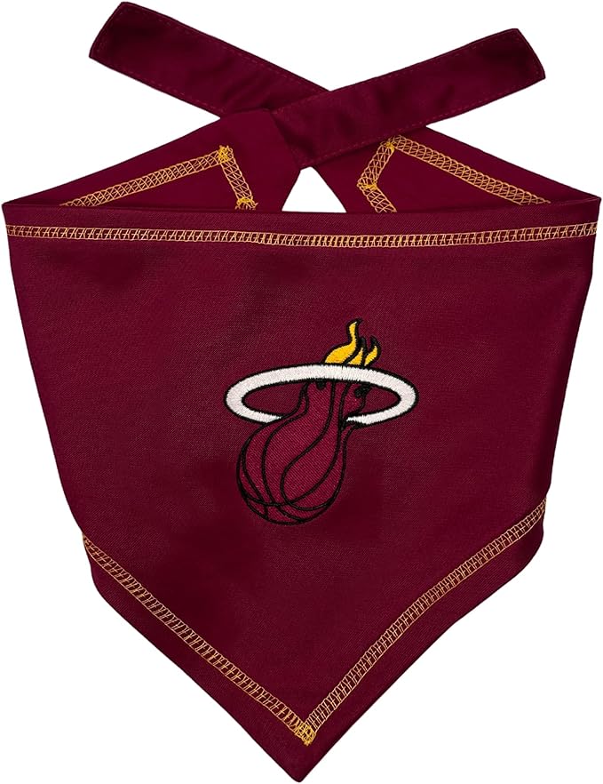 Pets First NBA Miami Heat TIE Bandana, Size Small/Medium. Dog Bandana Scarf Bib for Pet Cat Dog. The Ultimate Game-Day, Party Bandana