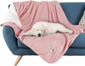 Waterproof Pet Blanket - 50x60-Inch Reversible Sherpa Fleece Throw Protects Couches, Cars, and Beds from Spills, Stains, and Fur by PETMAKER (Pink)
