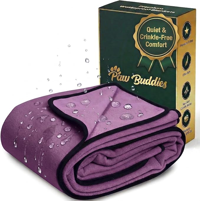 Paw Buddies Waterproof Blanket 80"x90" – Reversible Microfleece Throw for Couples, Pets & Family – Leakproof, Machine Washable Bed & Sofa Protector for Home or Travel
