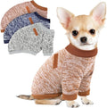 3 Pack Dog Sweaters for Small Dogs Girl Boy Winter Fleece Clothes Warm Soft Dog Sweatshirt Outfit for Dogs Cats Pet Apparel