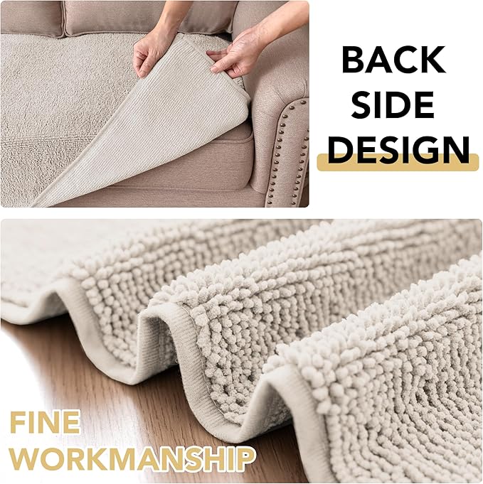 H.VERSAILTEX Non Slip Pet Couch Cover Chenille Dog Bed Protector Thick Soft Sofa Slipcover Pet Friendly Washable Couch Cushion Covers for Pets (40" x 50", Oatmeal)