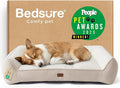 Bedsure SupportMax™ Orthopedic Dog Bed Medium Size Dog - Extra Thick Supportive Medium Dogs Beds with Waterproof Washable Cover, Comfort Pet Bed Sofa with Soft Sherpa and Nonskid Bottom, Beige, 35"