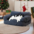 Cat Beds for Indoor Cats, Dog Couch Bed, Cute Cat Couch Sofas, Small Dog Sofas & Chairs with Removable Washable Cover, Warm Soft Pet Furniture for 20lbs Small Dog & Cat, Plush Dark Grey
