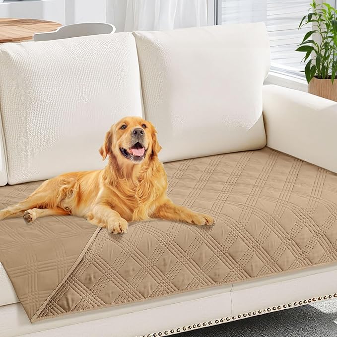 hyha Waterproof Dog Blanket, Reversible Pet Bed Blanket, Soft Sofa Couch Cover for Dogs Washable, Waterproof Pet Couch Covers for Sofa Puppy Cats Furniture Protector(30"x70", Camel/Camel)