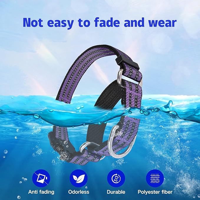 Martingale Dog Collar, Adjustable Nylon Reflective Collar with Buckle No Pull Dog Collar for Small Medium Large Dogs (Purple M)