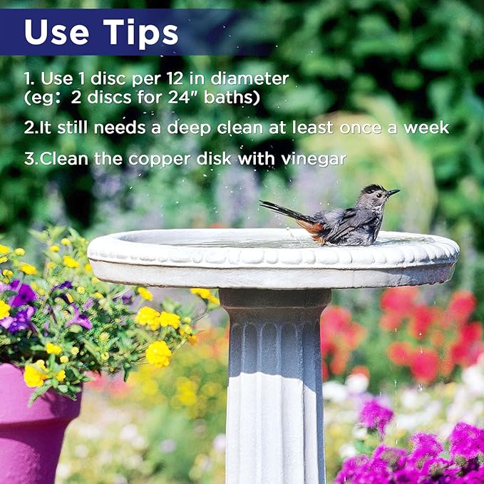 Bird Bath Copper Disk, Copper Disk for Bird Bath Cleaning, A Universal Purification Fit for Outdoor Bird Baths