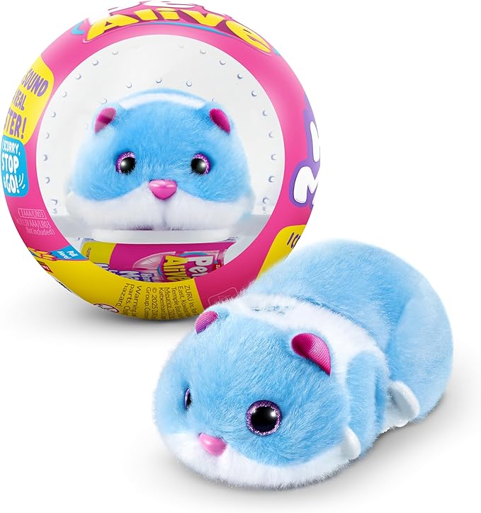 Pets Alive Hamstermania (Blue) by ZURU Hamster, Electronic Pet, 20+ Sounds Interactive, Hamster Ball Toy for Girls and Children