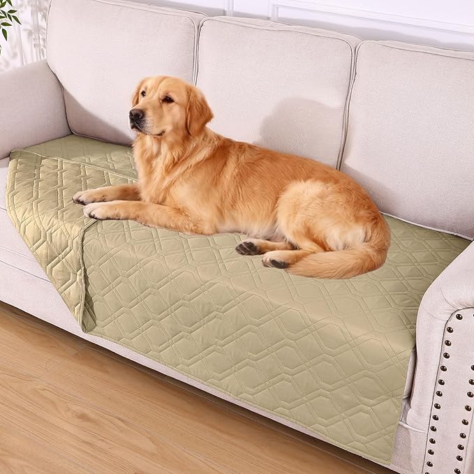 hyha Waterproof Dog Bed Blanket, Soft Pet Blankets, Waterproof Couch Cover for Dogs, Reversible Sofa Covers Washable for Furniture (40x70 Inch, Taupe/Taupe)