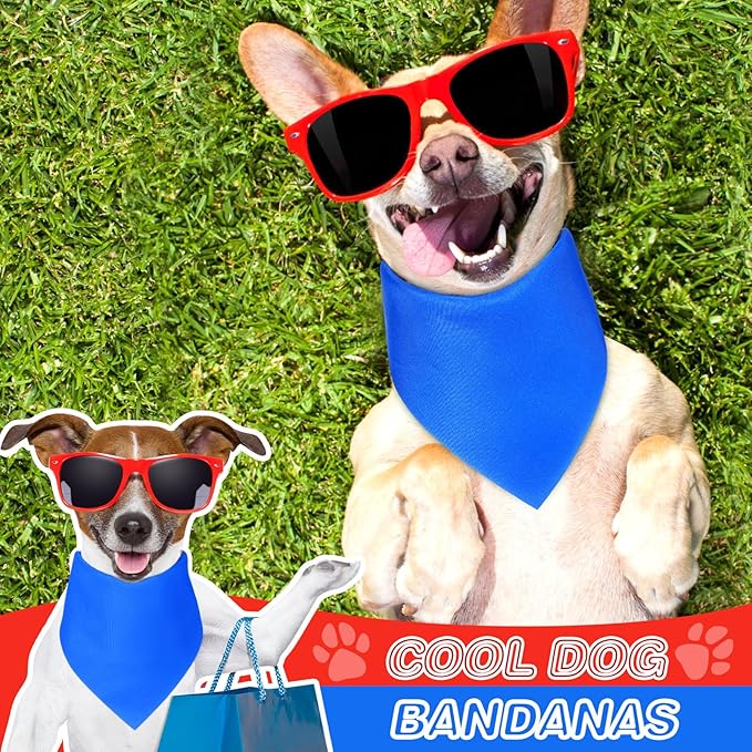 Abbylike 20 Pcs Sublimation Blank Dog Bandanas Plain Bandanas for Dogs Heat Transfer Triangle Bibs DIY for Puppy Cat Pets Birthday Costume Accessories Party Decoration (Blue,Small)