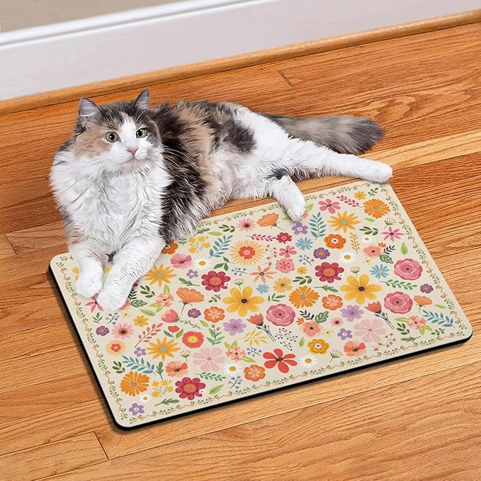 Pet Feeding Mat for Floors Waterproof Dog Mat for Food and Water Absorbent Quick Dry Non Slip mat for Cat Bowls