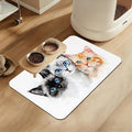 Cute Cats Pet Food Mat for Cats and Dogs–Christmas Stocking Absorbent Quick Dry Feeding Placemat, Non Slip Rubber Base, Waterproof Bowl Mat for Indoor Use, Pet Supplies 12"x20"